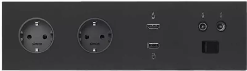  4 , -. 2  Schuko + 1  TV+SAT + 1  RJ45 Cat.6 + 1  HDMI v1.4 + 1  USB 2.0 +  S100 ( )