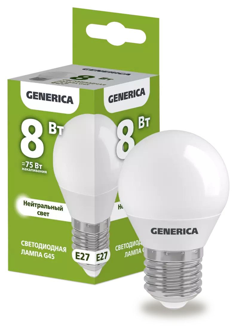  LED G45  8 230 4000 E27 GENERICA