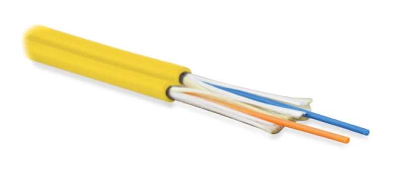 Hyperline FO-D2-IN-9S-2-LSZH-YL  - 9/125 (SMF-28 Ultra) , 2 , duplex, zip-cord,    (tight buffer) 2.0 ,   , LSZH, ()-HF, 40C  +70C, 