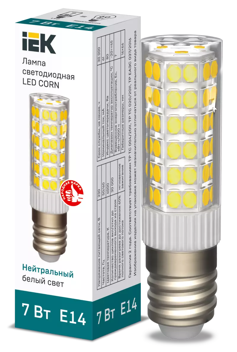  LED CORN  7 230 4000  E14 IEK