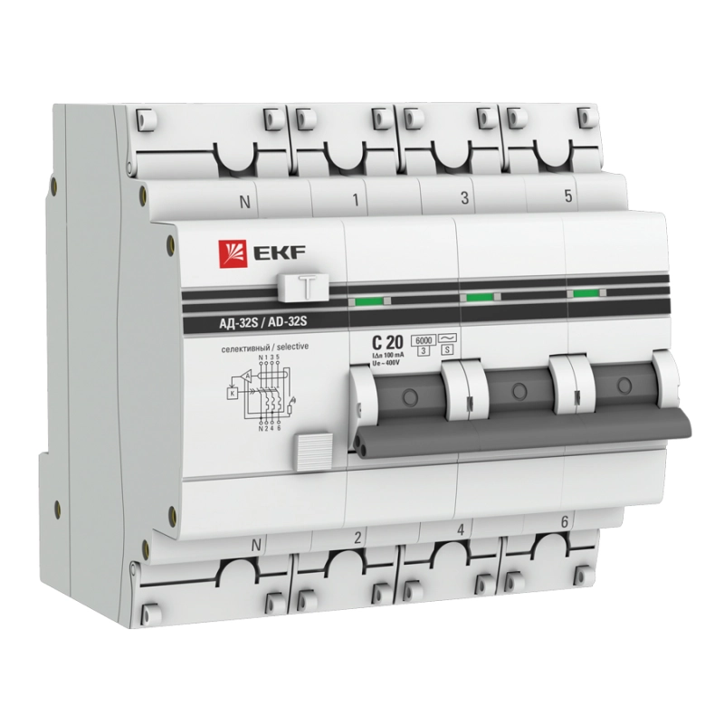   () EKF PROxima -32 - 3P+N - 20A - AC - 100mA -  C - 4.5kA  