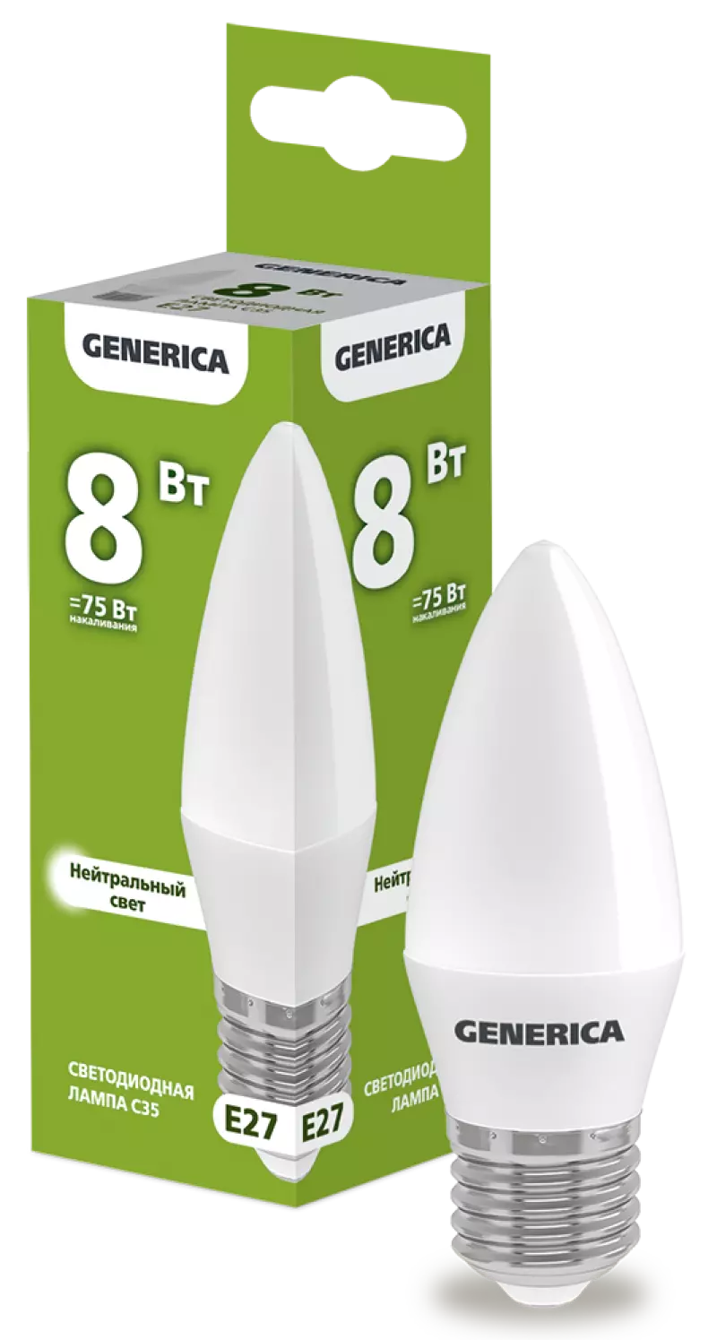  LED C35  8 230 4000 E27 GENERICA