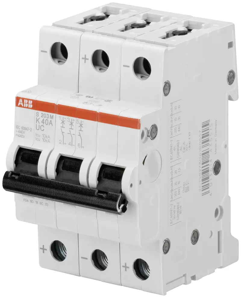   ABB S203M UC - 3P - 4A - K - 10kA - 3M - 400