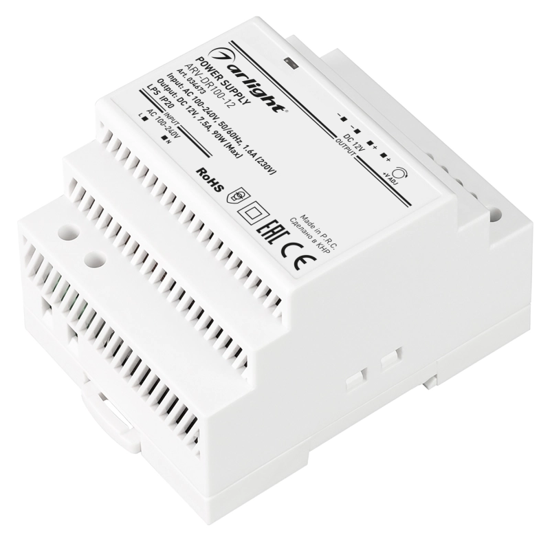   ARV-DR100-12 (12V, 8.3A, 100W) (Arlight, IP20 DIN-)