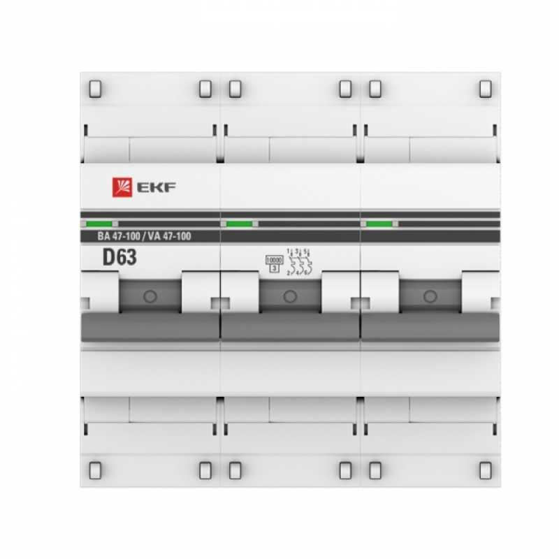   EKF PROxima  47-100 - 3P - 63A - D - 10kA - 3M - 400