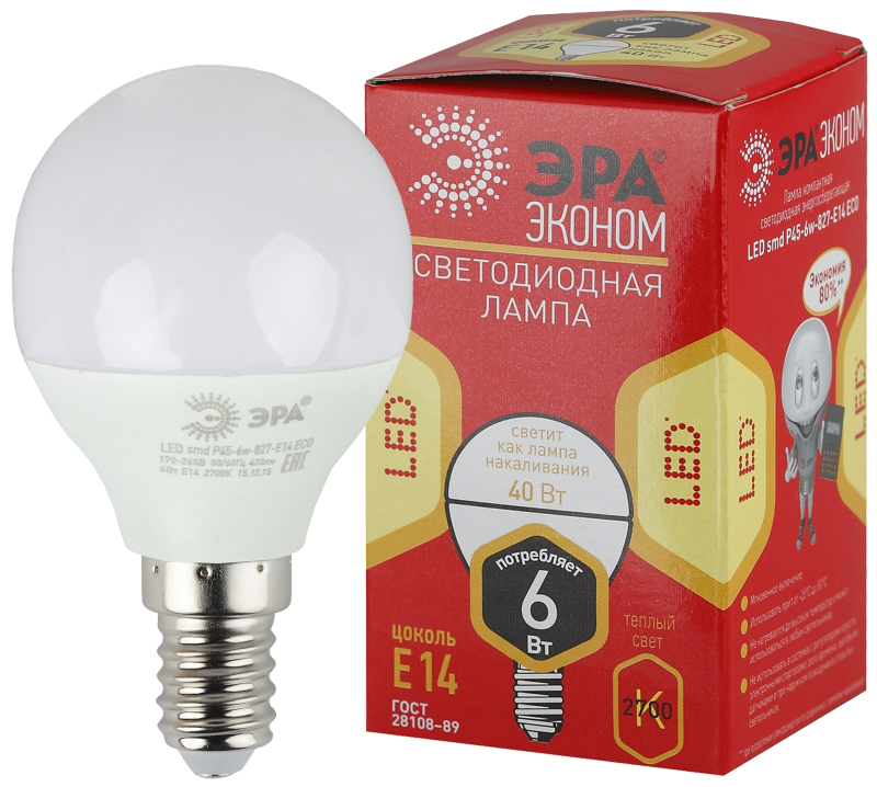    RED LINE ECO LED P45-6W-827-E14 E14 / 14 6    