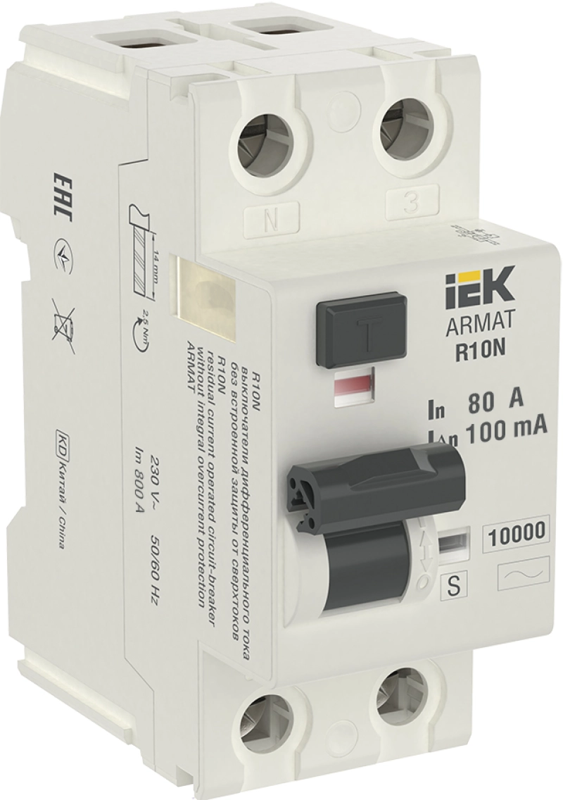     (/) IEK ARMAT R10N - 1P+N - 80A - AC-S - 100mA