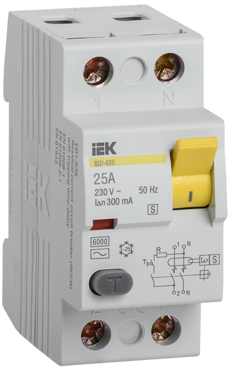     (/) IEK 1-63S - 1P+N - 25A - AC-S - 300mA