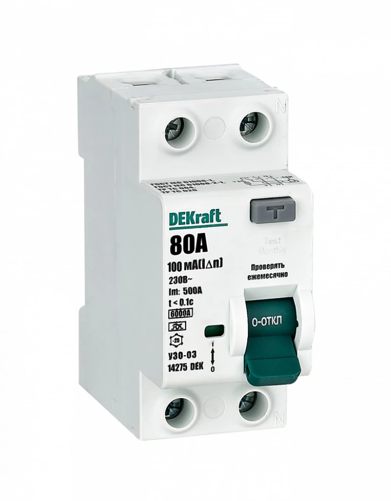    (/) Dekraft -03 - 1P+N - 80A - A - 100mA