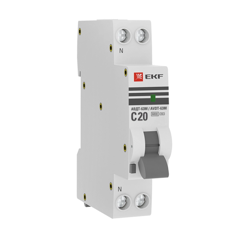   () EKF PROxima -63 - 1P+N - 20A - AC - 10mA -   C - 6kA 