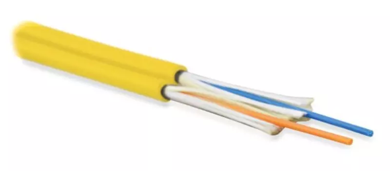 Hyperline FO-D2-IN-9S-2-HFLTx-YL  - 9/125 (SMF-28 Ultra) , 2 , duplex, zip-cord,    (tight buffer), 2.0 ,   , HFLTx, 40C  +70C, 