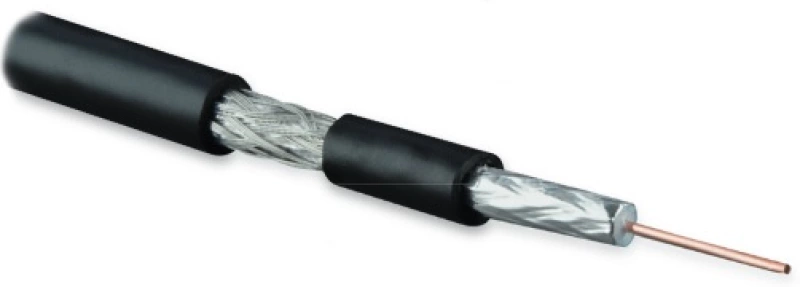 Hyperline COAX-SAT703N-BK-500   SAT703N, 75 ,  - 17 AWG (1.13 mm, ,solid),  - + ( , 45%),  PVC,  ( 500 )