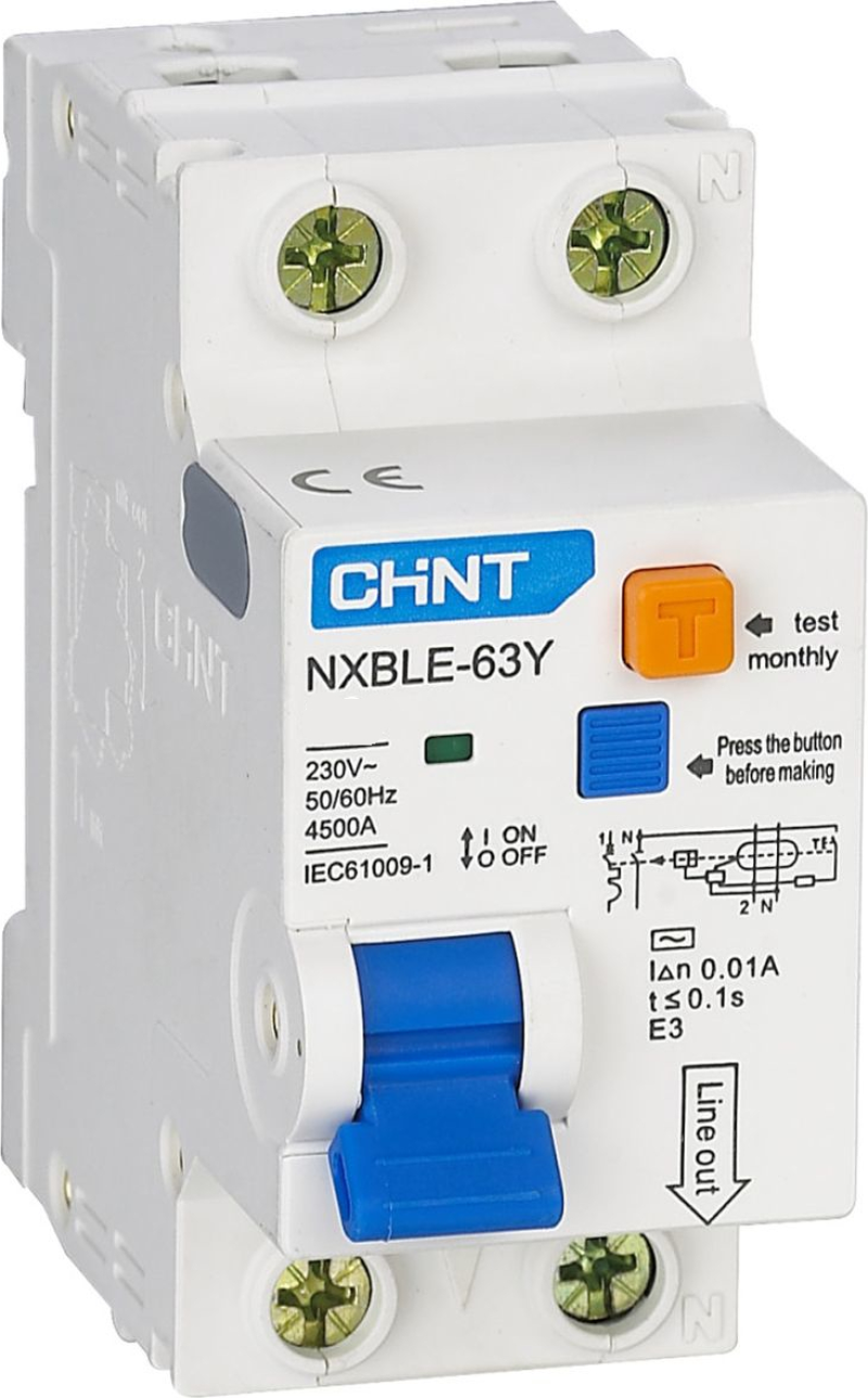   () Chint NXBLE-63Y - 1P+N - 10A - AC - 30mA -  C - 4.5kA