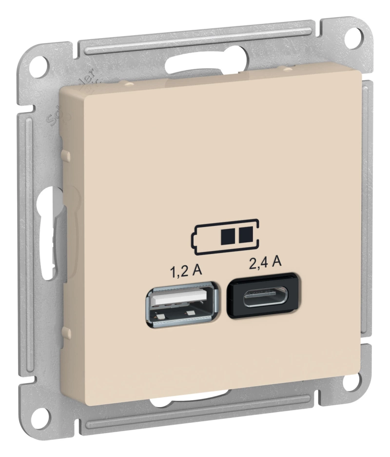   USB Schneider, USB-A + USB-C, 2.4A ()