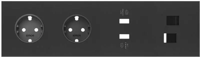  4 , -. 2  Schuko + 2 / USB SC 2.1A + 2  RJ45 Cat.6 +  S100 ( )