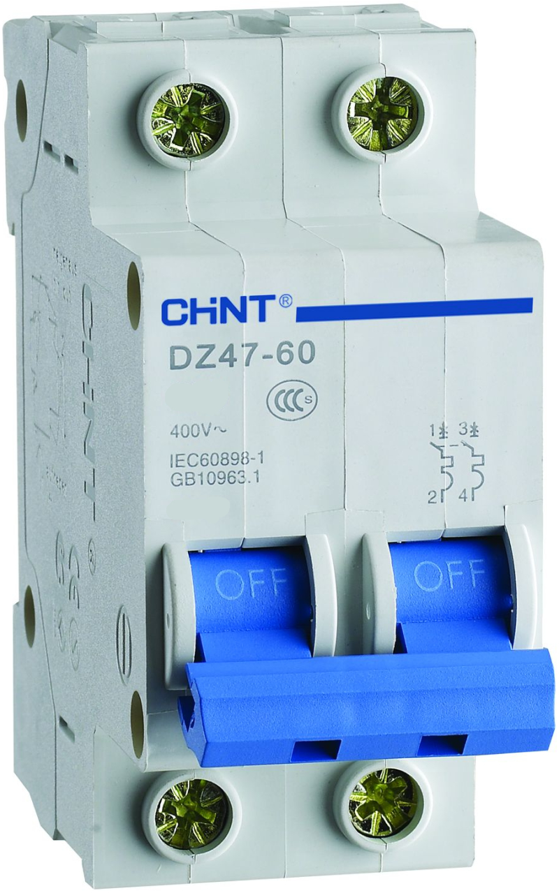   Chint DZ47-60 - 2P - 20A - C - 4.5kA - 2M - 400