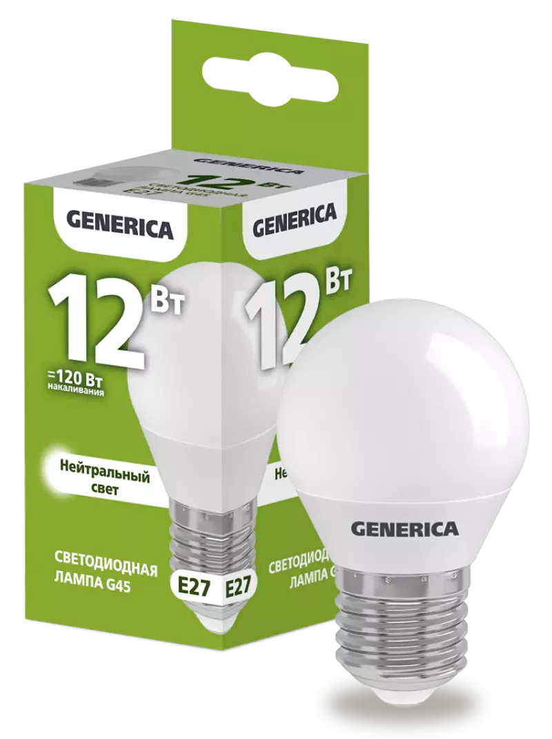  LED G45  12 230 4000 E27 GENERICA