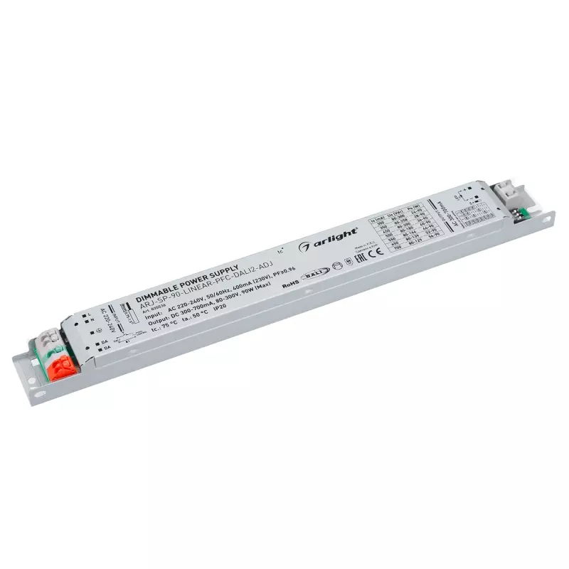   ARJ-SP-90-LINEAR-PFC-DALI2-ADJ (90W, 80-300V, 0.3-0.7A) (Arlight, IP20 , 5 )