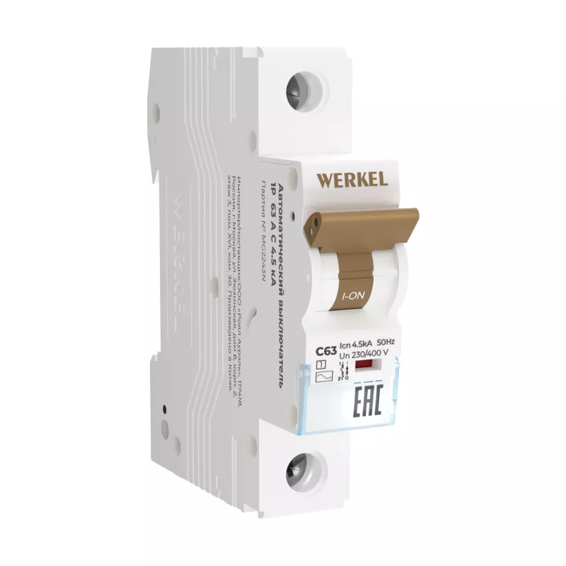   Werkel - 1P - 63A - C - 4.5kA - 1M