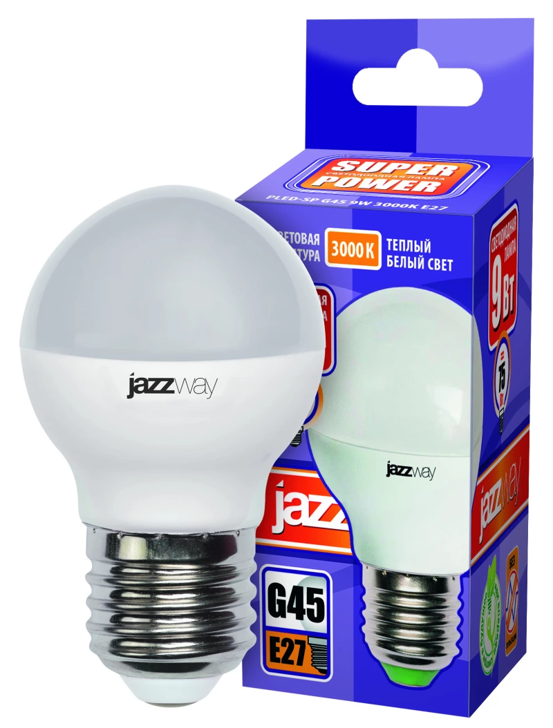 Jazzway  PLED-SP G45 9W E27 3000K 820Lm-E