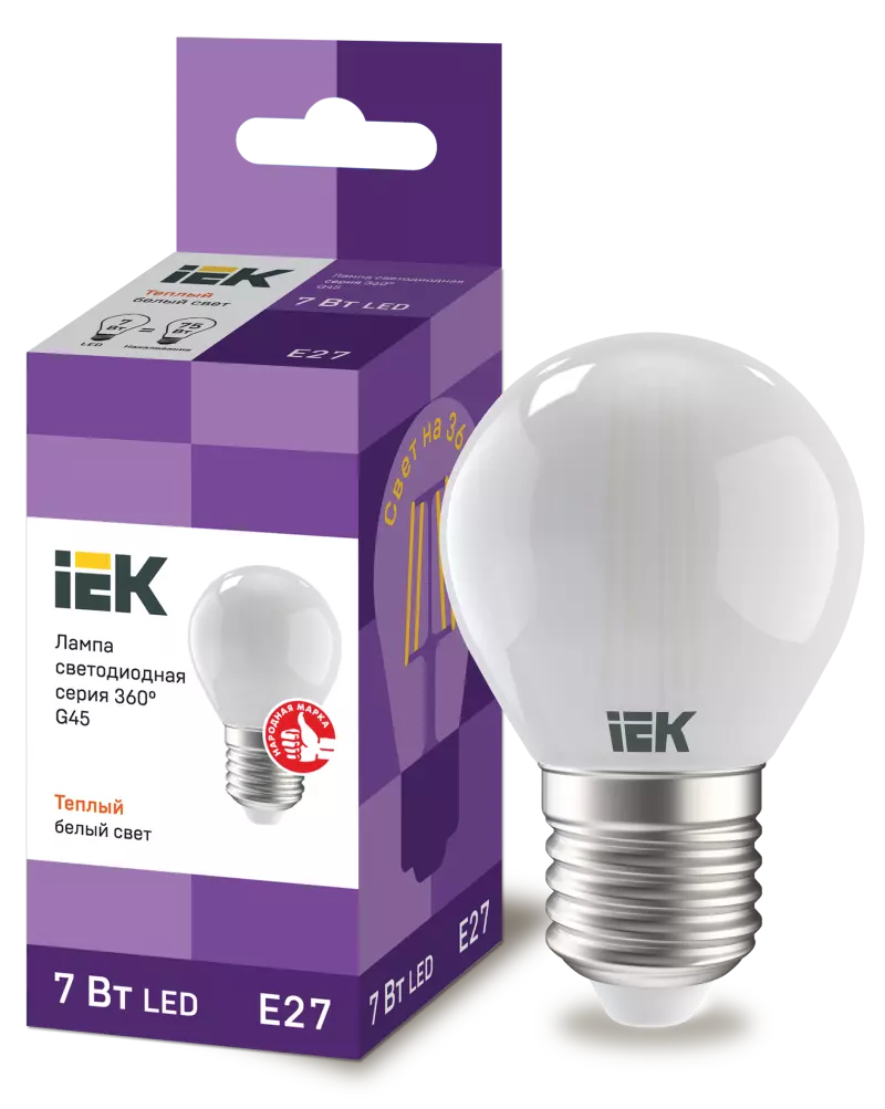  LED G45  . 7 230 4000 E27  360 IEK