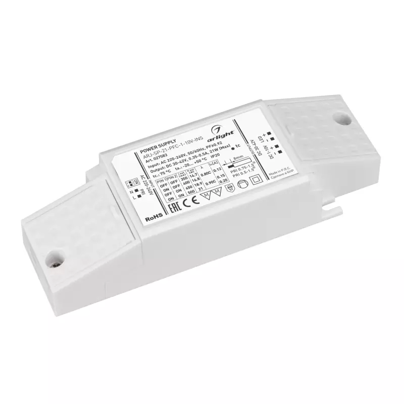   ARJ-SP-21-PFC-1-10V-INS (21W, 350-500mA) (Arlight, IP20 , 5 )