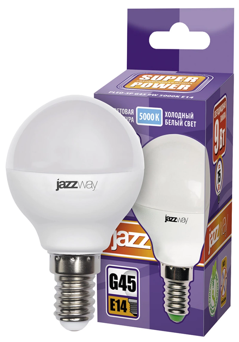 Jazzway  PLED-SP G45 9W E14 5000K 820Lm-E