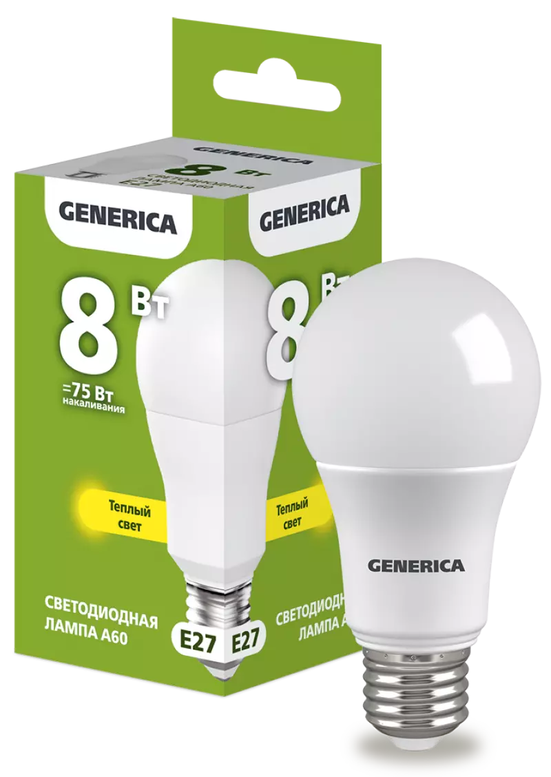  LED A60  8 230 3000 E27 GENERICA