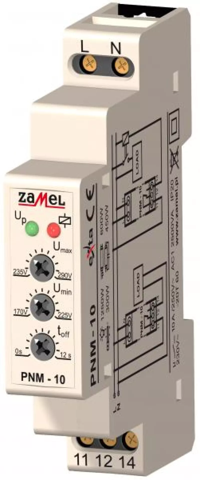   1 10 . 170/290VAC (Umin/Umax) IP20  DIN 