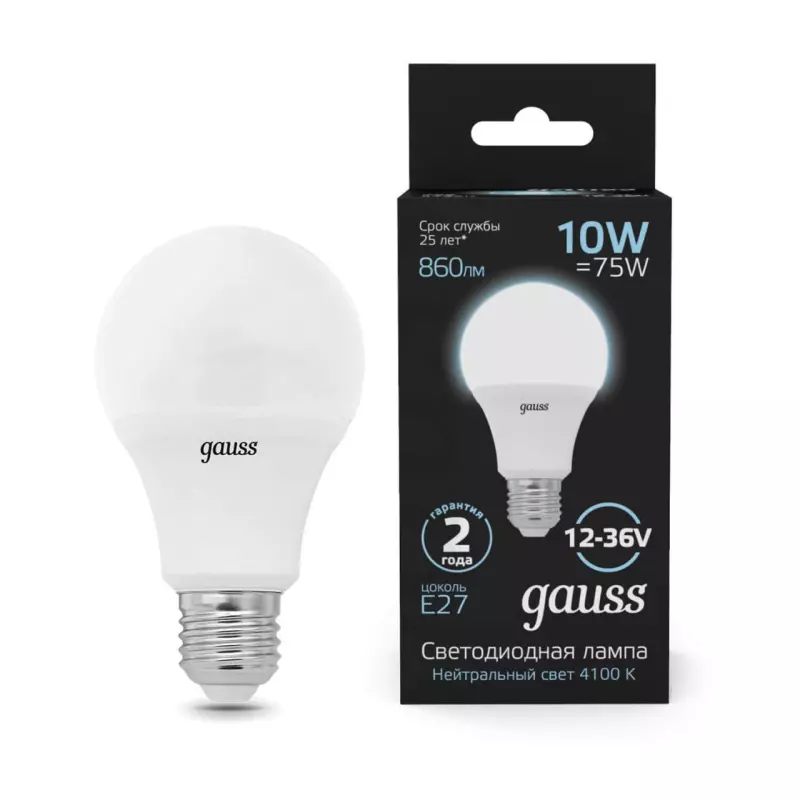   Gauss E27 10W 4100K  202502210