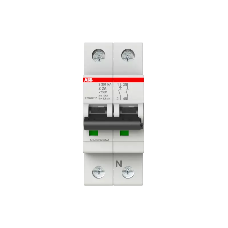   ABB S201 NA - 1P+N - 2A - Z - 10kA - 2M