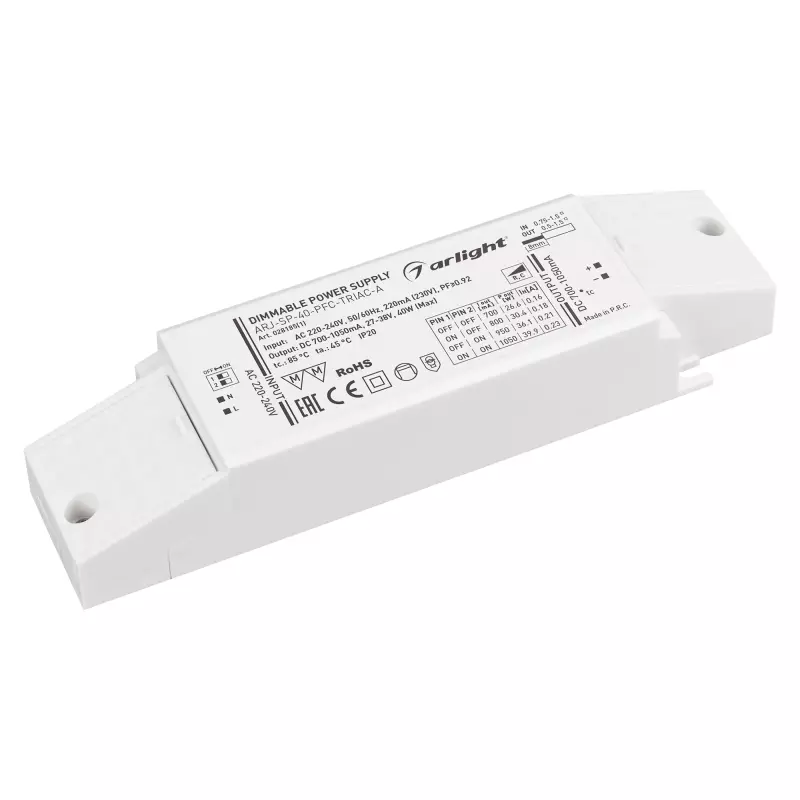   ARJ-SP-40-PFC-TRIAC-INS (40W, 27-38V, 0.7-1.05A) (Arlight, IP20 , 5 )