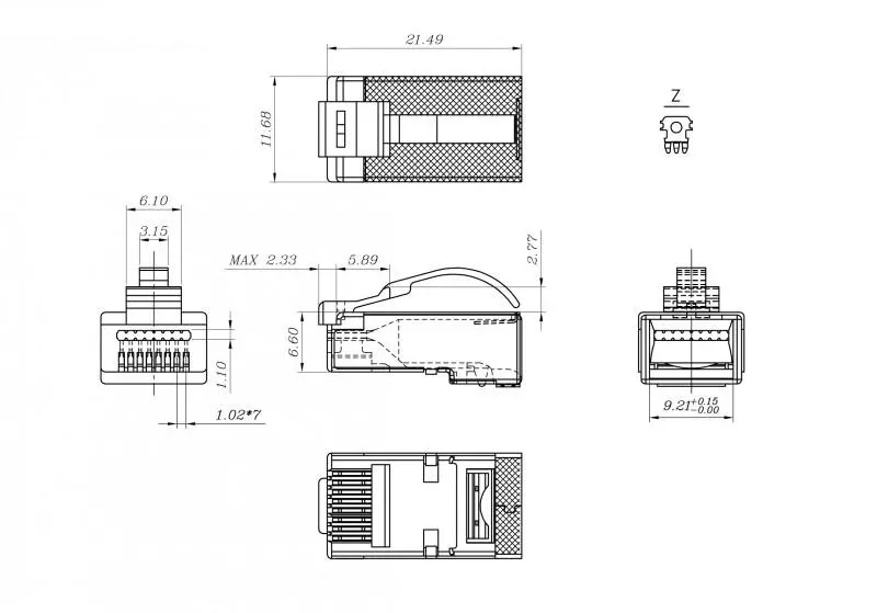 Hyperline PLEZ-8P8C-UA-C6-SH-100    RJ-45 (8P8C)   ,  Arch,  6 (50 