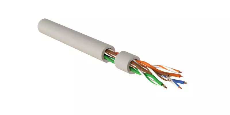 Hyperline IUUTP4-C5E-S24/1-FRPVC-GY (500 )    Industrial Ethernet,  5e, 4x2x24 AWG,   (solid), U/UTP, PVC, 