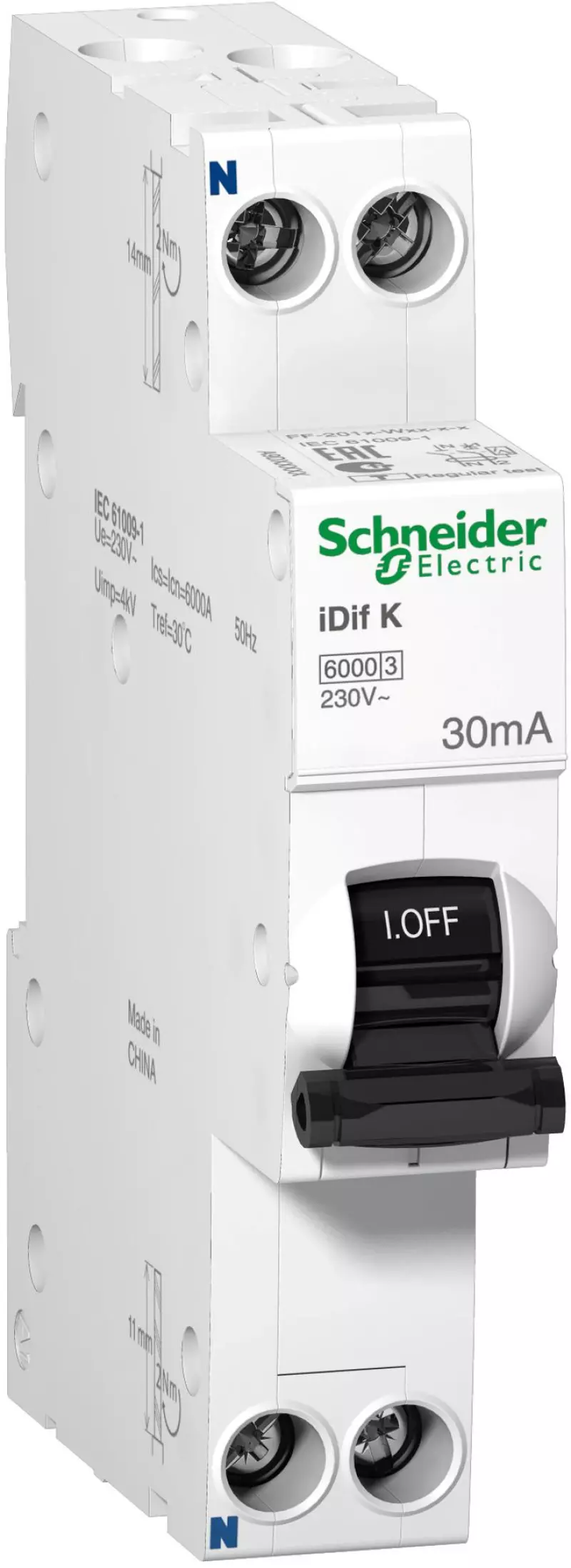   () Schneider Acti9 iDif K - 1P+N - 16A - A - 30mA -  C - 6kA