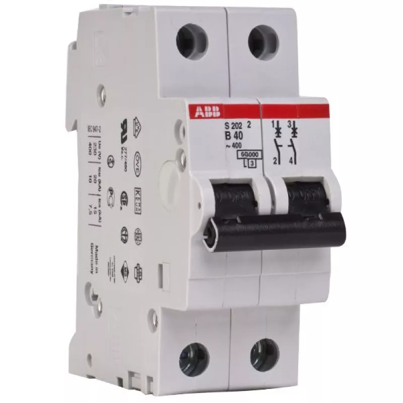   ABB S202M UC - 2P - 6A - C - 10kA - 2M - 400