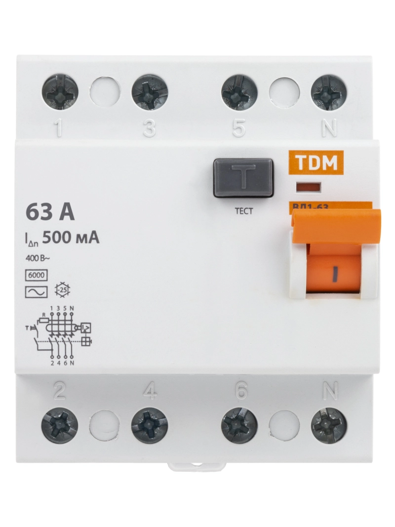    (/) TDM 1-63 - 3P+N - 63A - AC - 500mA