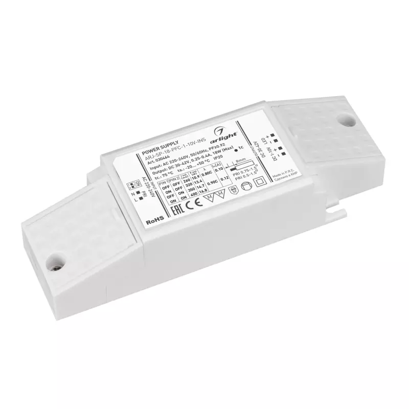   ARJ-SP-18-PFC-1-10V-INS (18W, 250-400mA) (Arlight, IP20 , 5 )