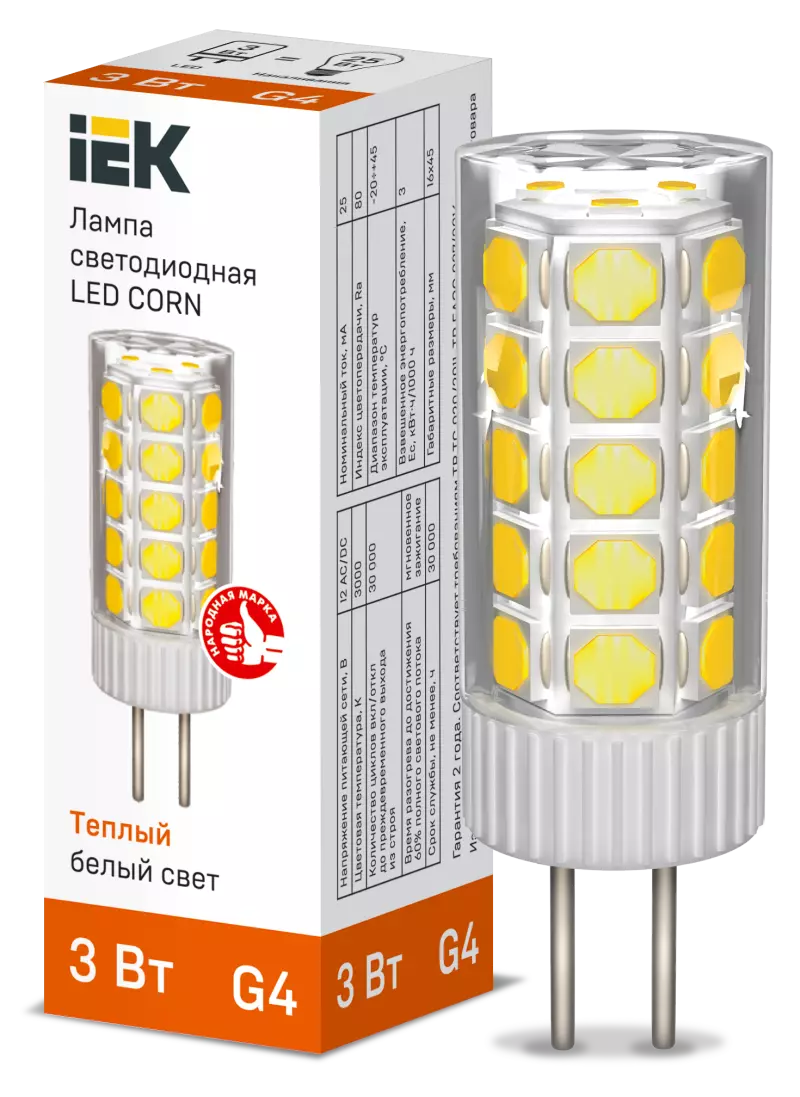  LED CORN  3 12 3000  G4 IEK