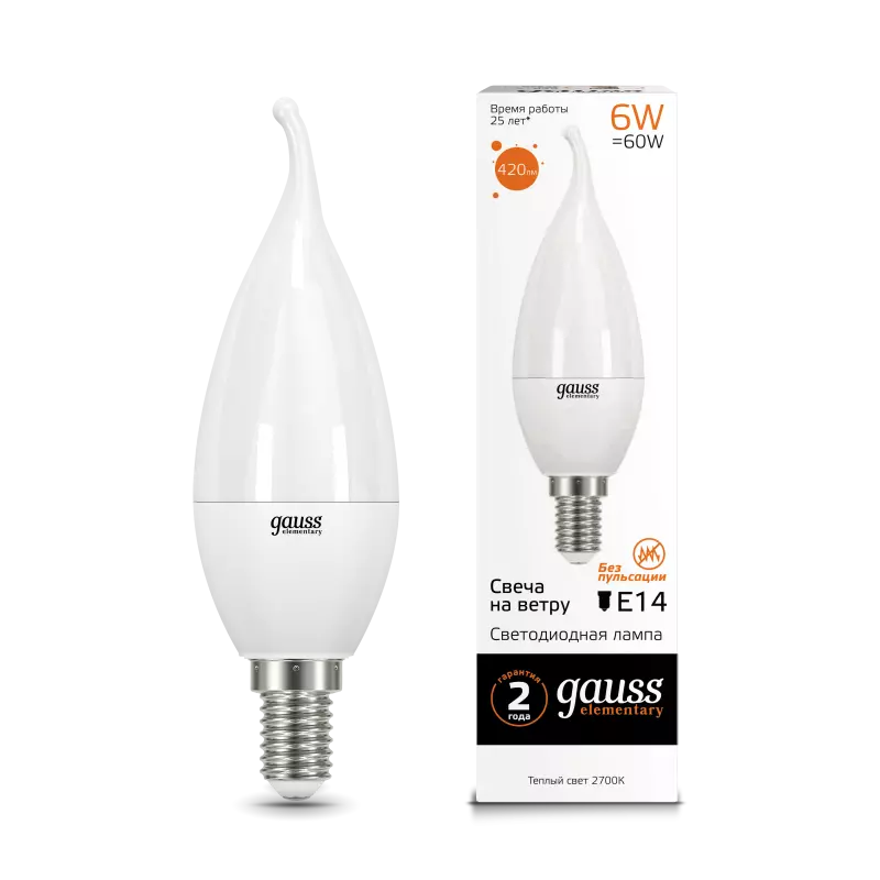  Gauss Elementary LED    6W E14 2700K