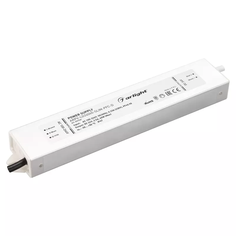   ARPV-LG24060-SLIM-PFC-D (24V, 2.5A, 60W) (Arlight, IP67 , 5 )