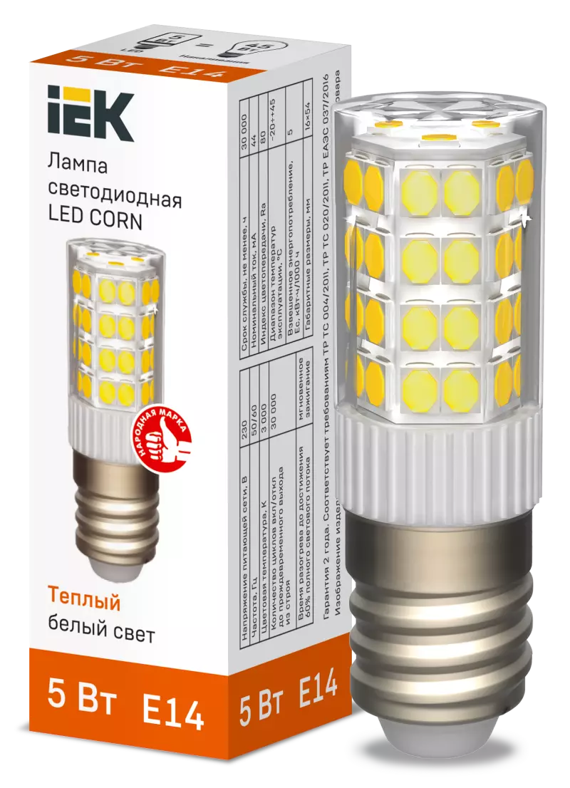  LED CORN  5 230 3000  E14 IEK