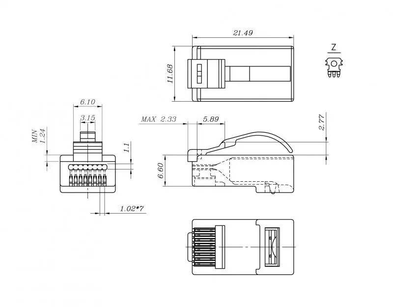 Hyperline PLEZ-8P8C-UA-C6-100    RJ-45 (8P8C)   ,  Arch,  6 (50 