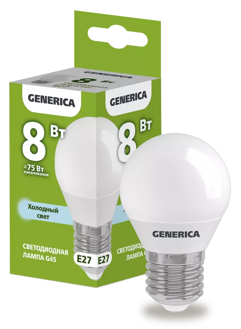  LED G45  8 230 6500 E27 GENERICA