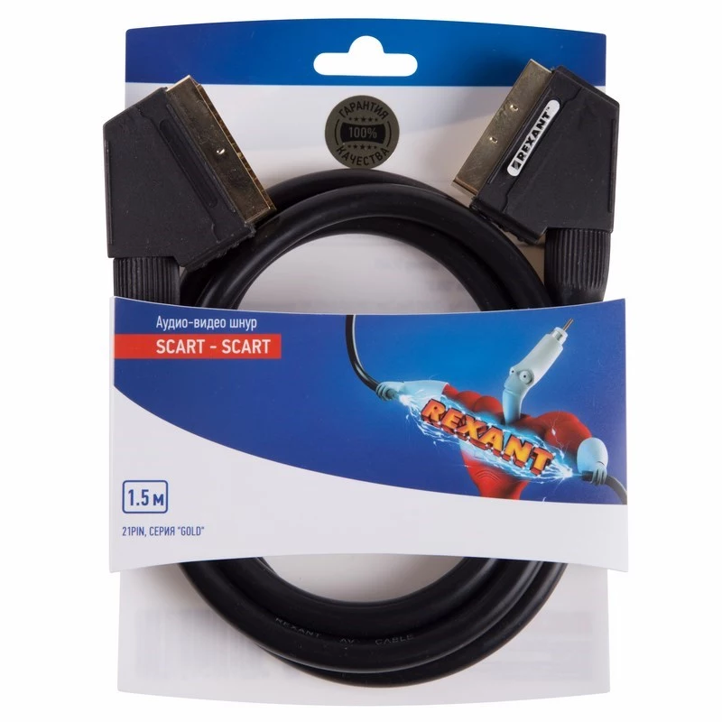  SCART - SCART  (21pin)  1.5  (GOLD)  REXANT