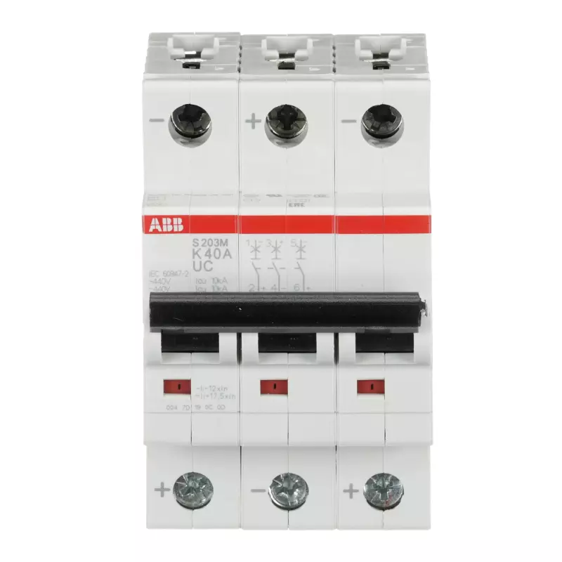   ABB S203M UC - 3P - 40A - K - 6kA - 3M - 440