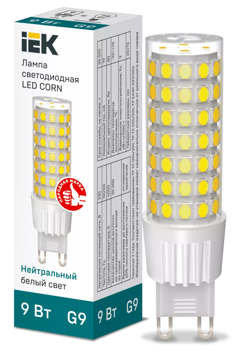  LED CORN  9 230 4000  G9 IEK