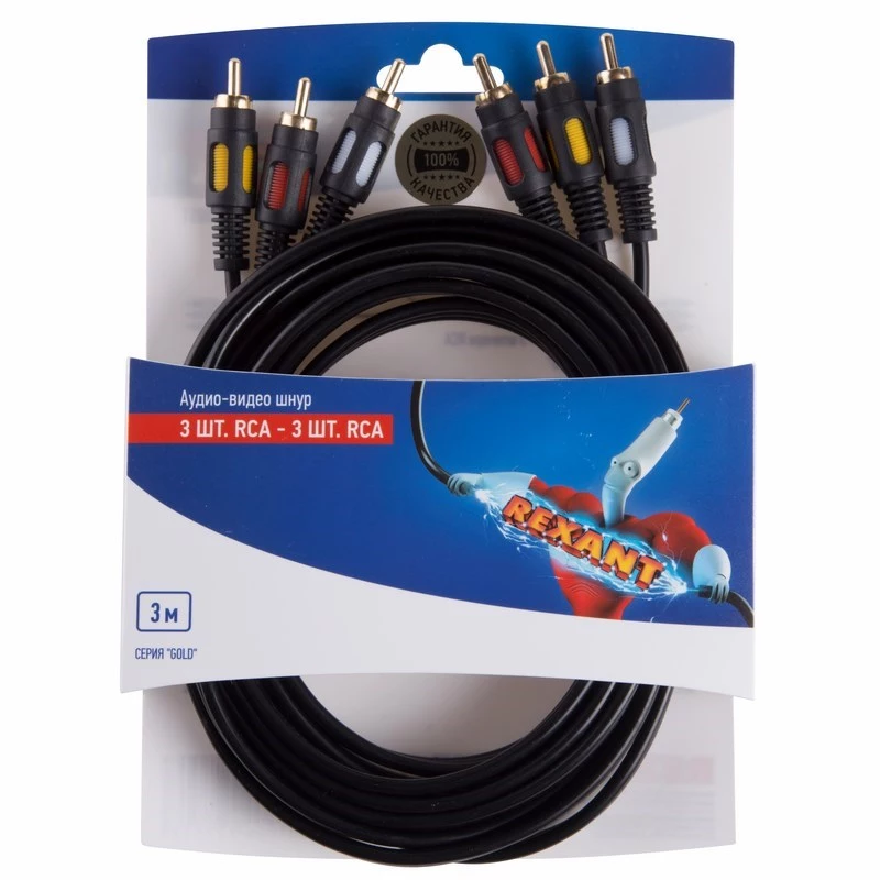   3RCA - 3RCA 3  (GOLD)  REXANT