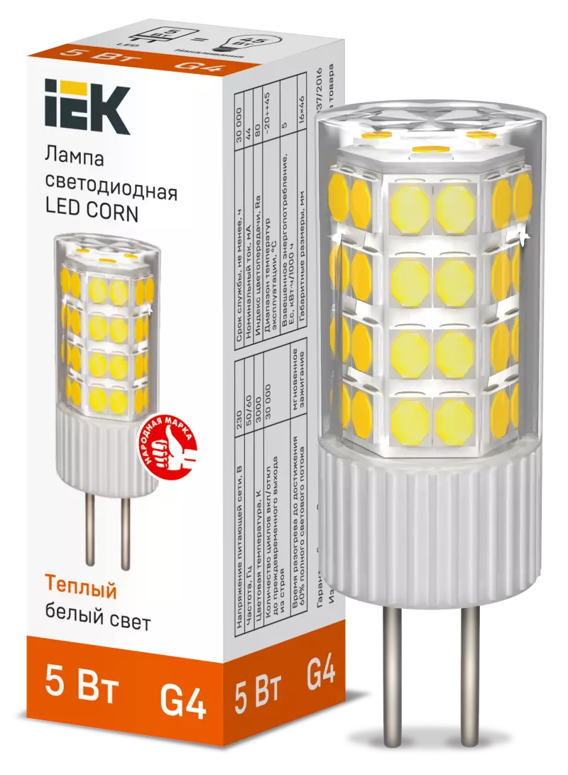  LED CORN  5 230 3000  G4 IEK