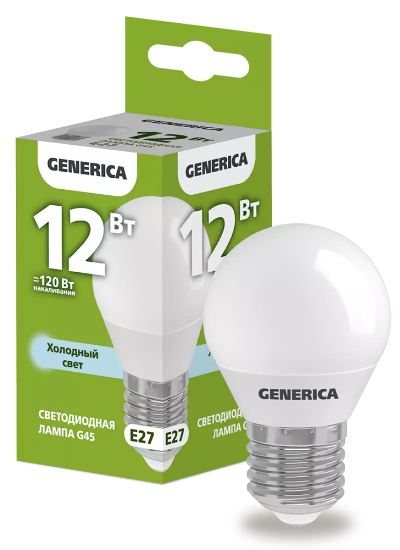  LED G45  12 230 6500 E27 GENERICA